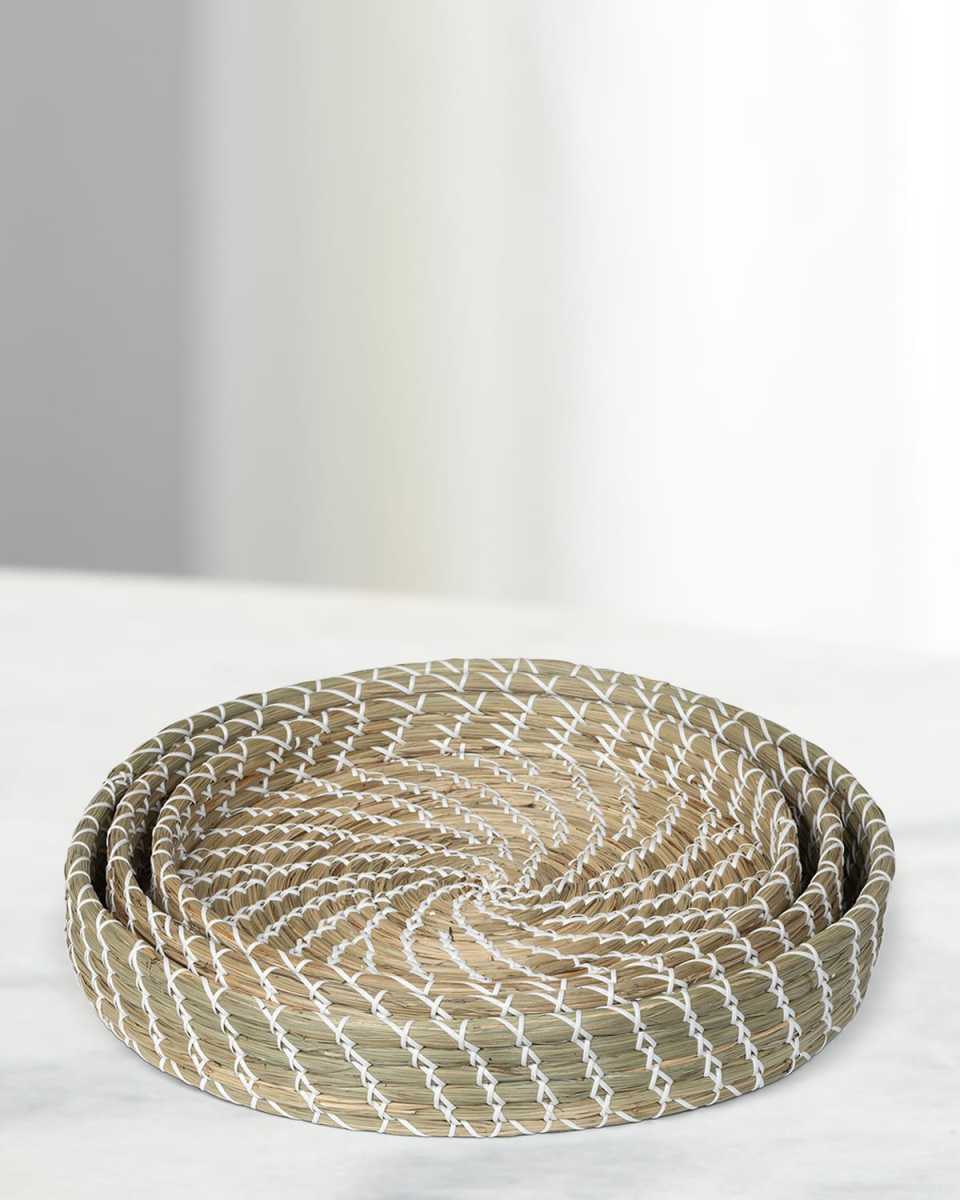 Capraia Coast Round Decorative Trays, Set of 3